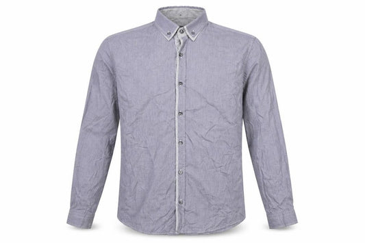 Next Men's Grey L Cotton Button-Down Long Sleeve Casual Shirt
