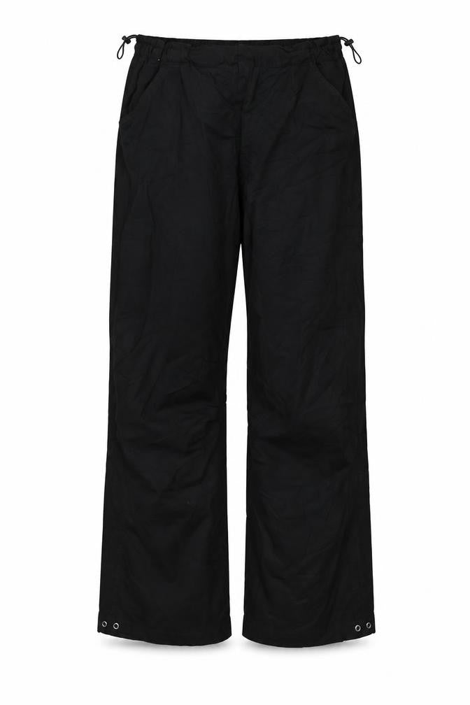 Bershka Women’s Black L Wide-Leg Drawstring Trousers UK 12
