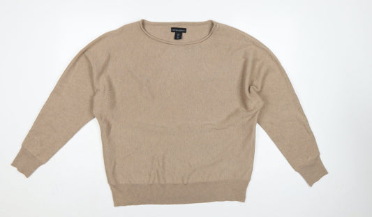 Cynthia Rowley Women’s Beige L Cotton Blend Round Neck Jumper