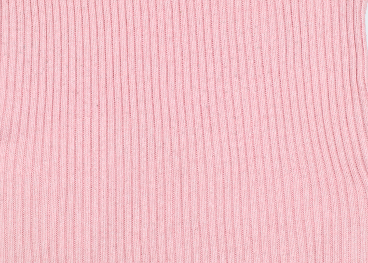 Marks & Spencer Women Pink L Rib Knit Round Neck Jumper