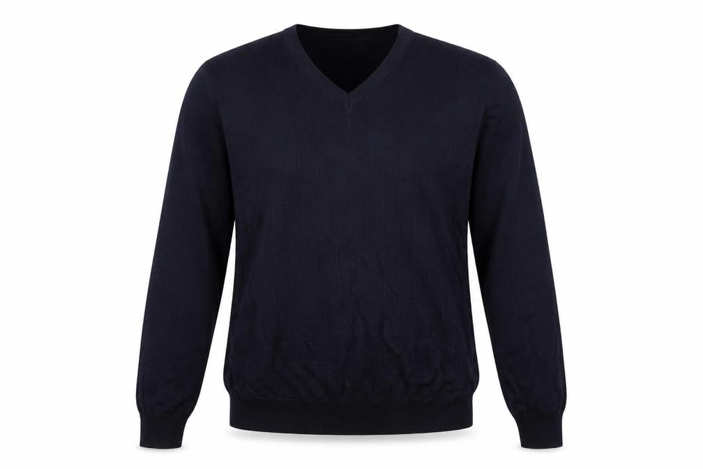 Marks & Spencer Men’s Black L Merino Wool V-Neck Pullover Jumper Classic Knit