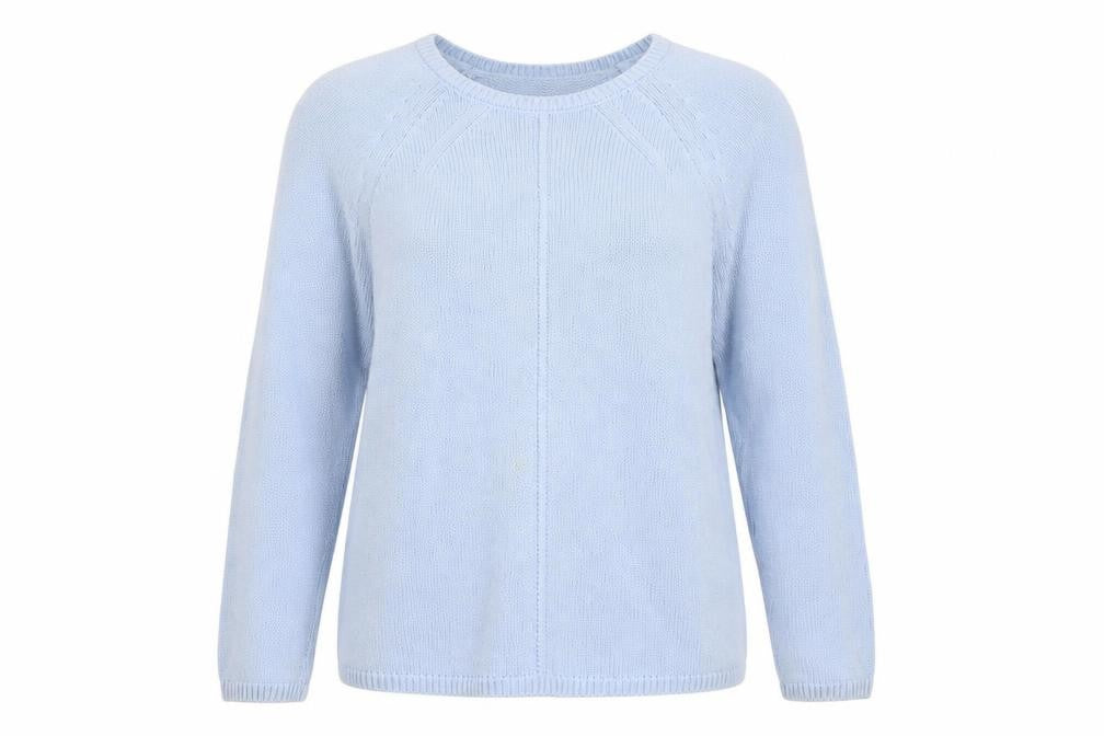 Marks & Spencer Women Blue UK 12 Cotton Crew Neck Raglan Jumper