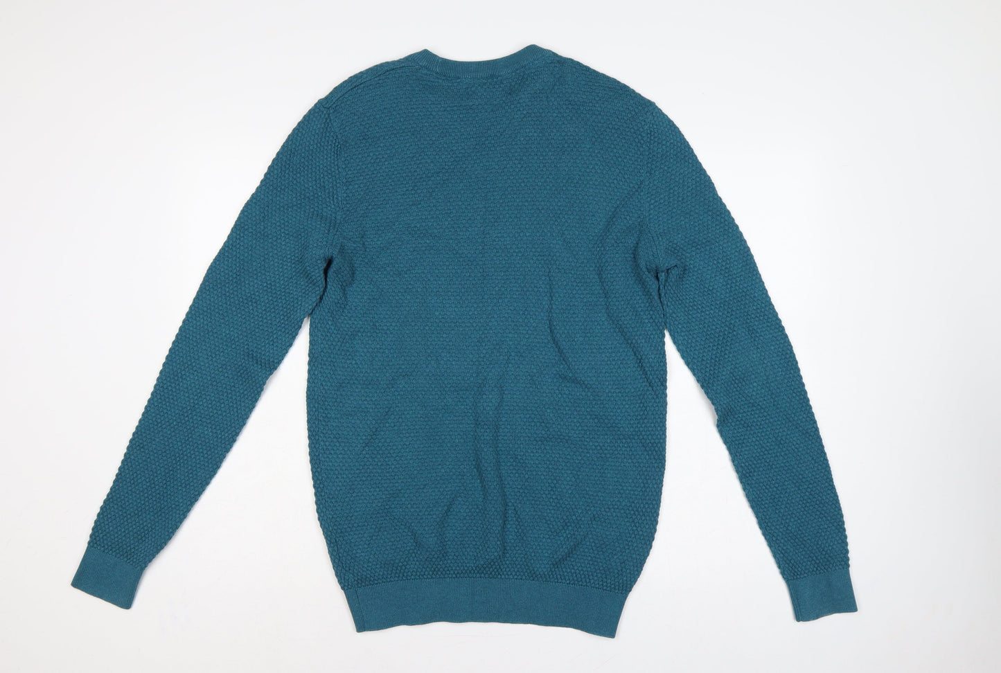 Maine New England Men’s Blue Small Textured Knit Crew Neck Jumper