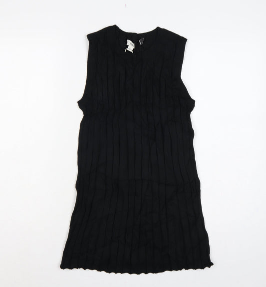Marks and Spencer Women Black S Tunic Rib Knit Tank Top