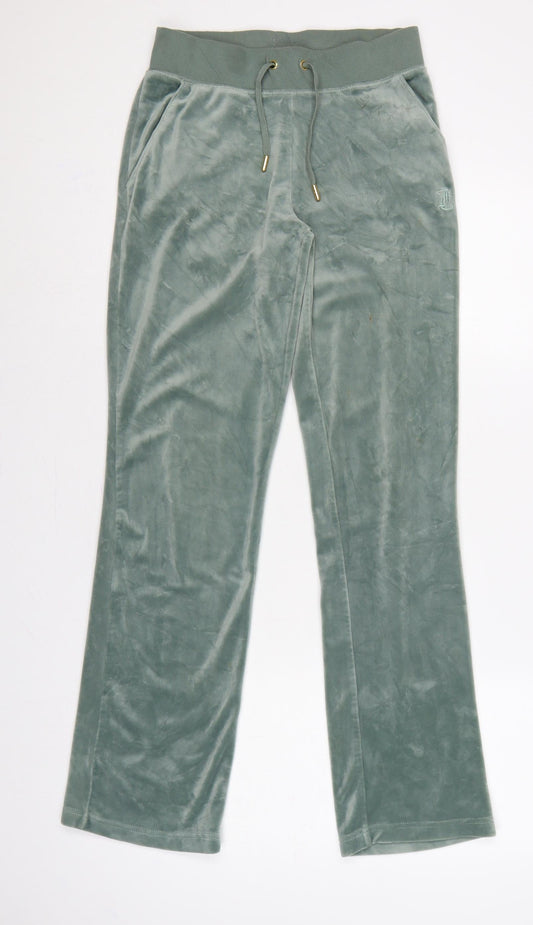 Juicy Couture Women’s Green XS Velour Jogger Trousers Logo