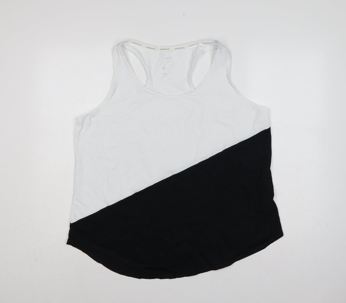 Marks and Spencer Women Black White Colourblock Racerback Tank Top UK 20