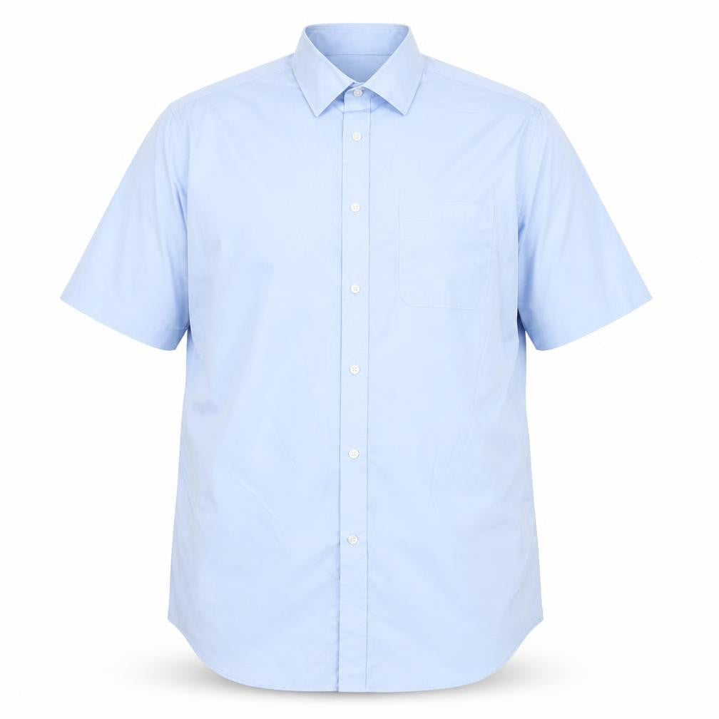 Marks & Spencer Men Blue 16.5 Regular Fit Short Sleeve Button-Up Shirt