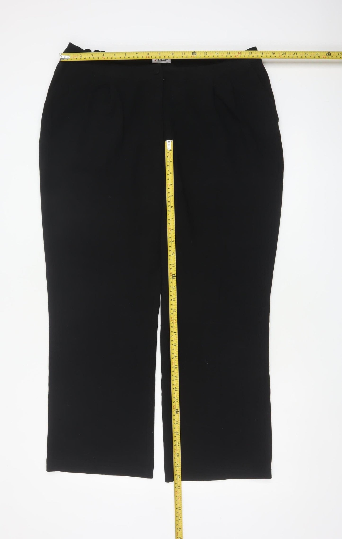 Damart Women Black UK 20 Straight Leg Stretch Trousers Smart Work