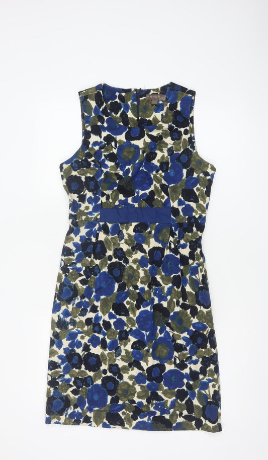 Fever London Women’s Blue Floral A-Line Knee Length Dress UK 12
