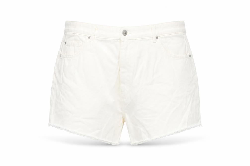 Marks & Spencer Women White UK 20 Mom High Rise Denim Shorts