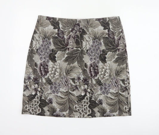 Marks & Spencer Women Multicoloured Floral Pencil Skirt UK 16 Long