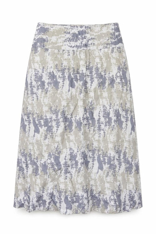 Poetry Women Grey Linen A-Line Long Skirt UK 14 Lined