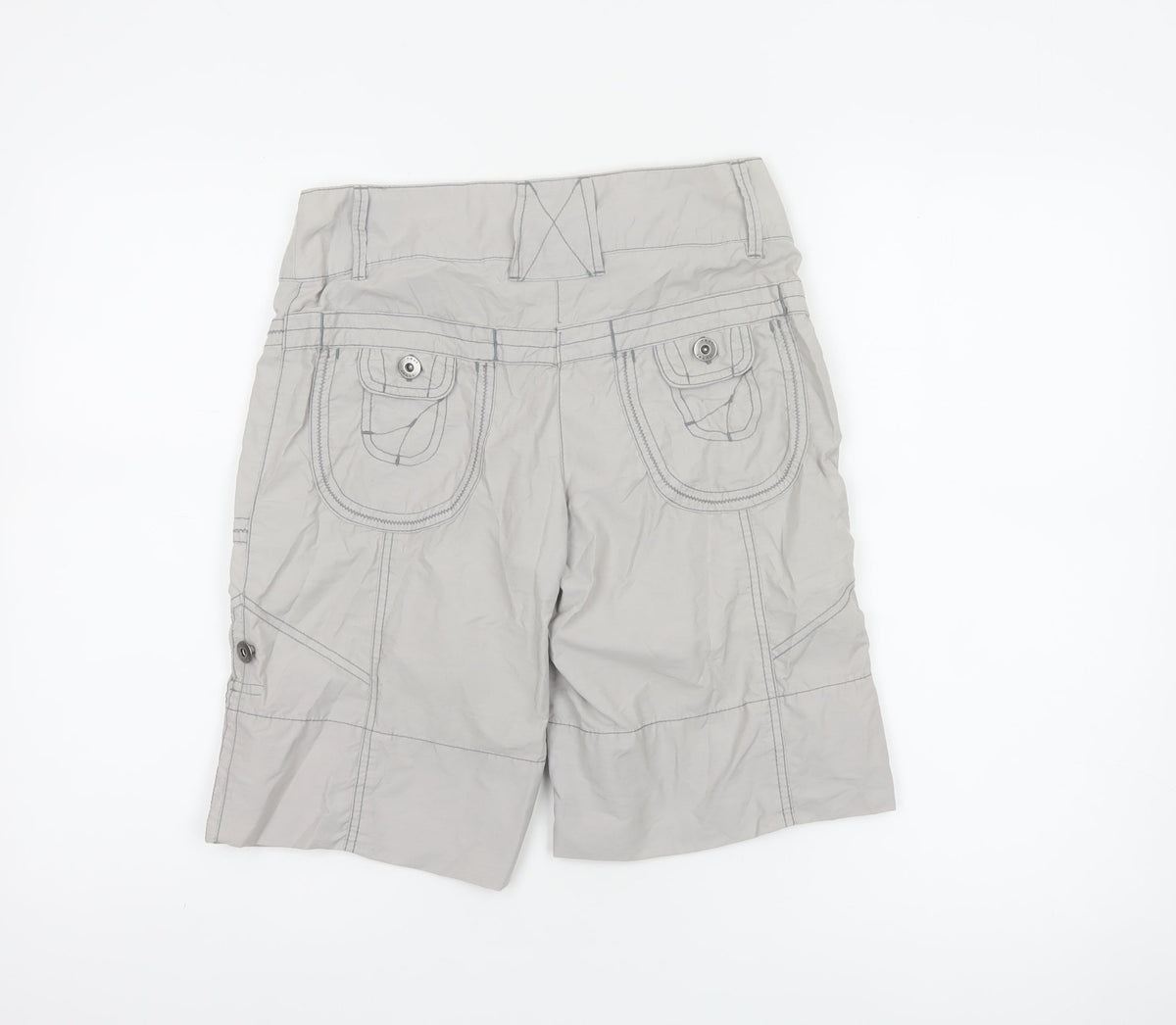 Next Women’s Grey Cargo Shorts UK 6 Cotton Nylon Multi Pocket
