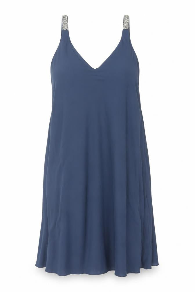 Next Women Blue UK 8 Long Fit & Flare Beaded Strap Formal Dress