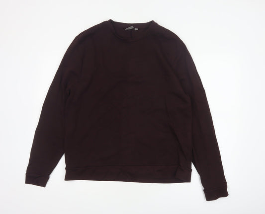ASOS Men Brown L Pullover Crew Neck Cotton Sweatshirt
