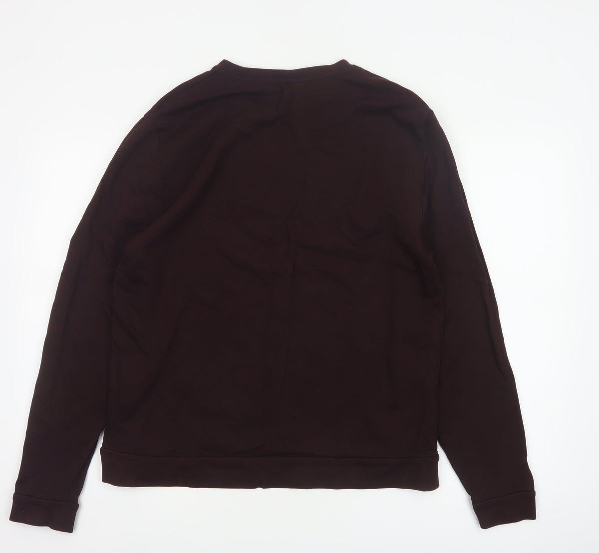 Close-up detail of ASOS Men Brown L Pullover Crew Neck Cotton Sweatshirt