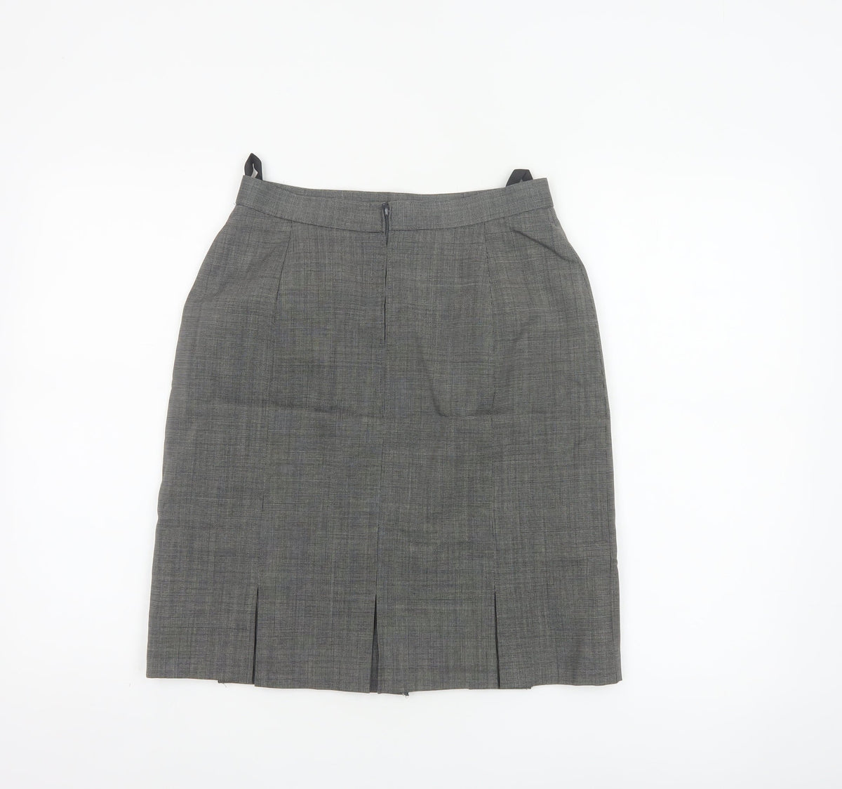 St Michael Women Black Wool Pencil Skirt UK 12 Knee Length Vintage