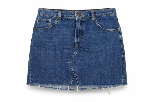 BDG Urban Outfitters Women’s Blue L Mini Denim Raw Hem Skirt