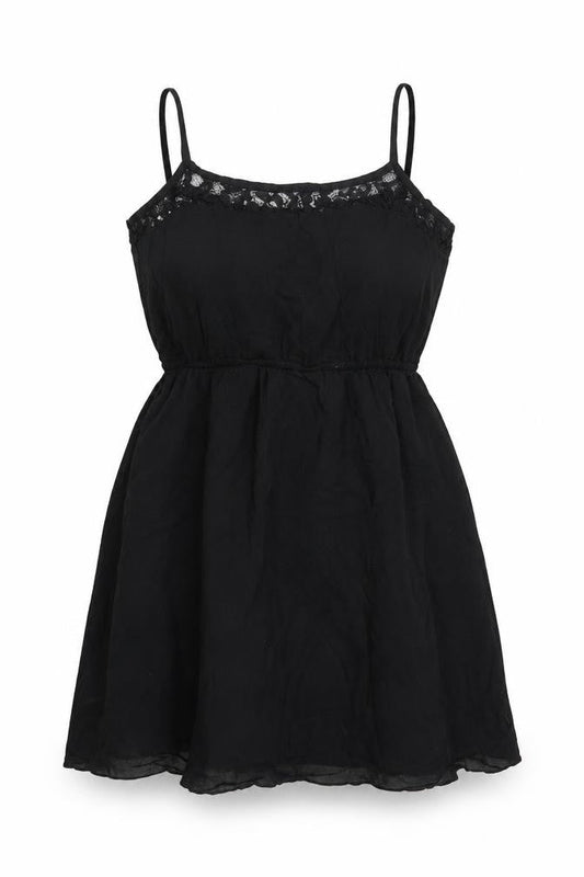 H&M Women Black UK 10 Fit & Flare Lace Strappy Short Dress