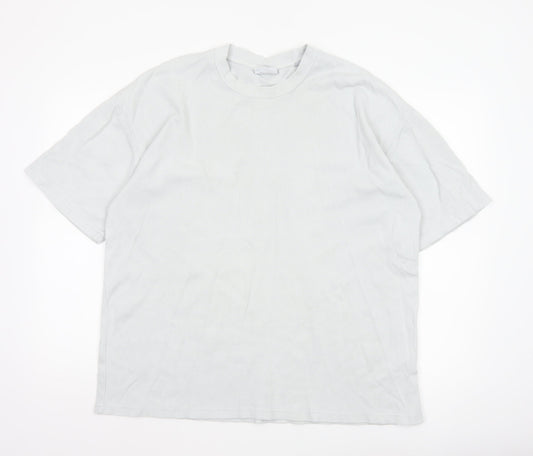 Garment Makers Industry Men’s White L Waffle Knit High Neck T-Shirt