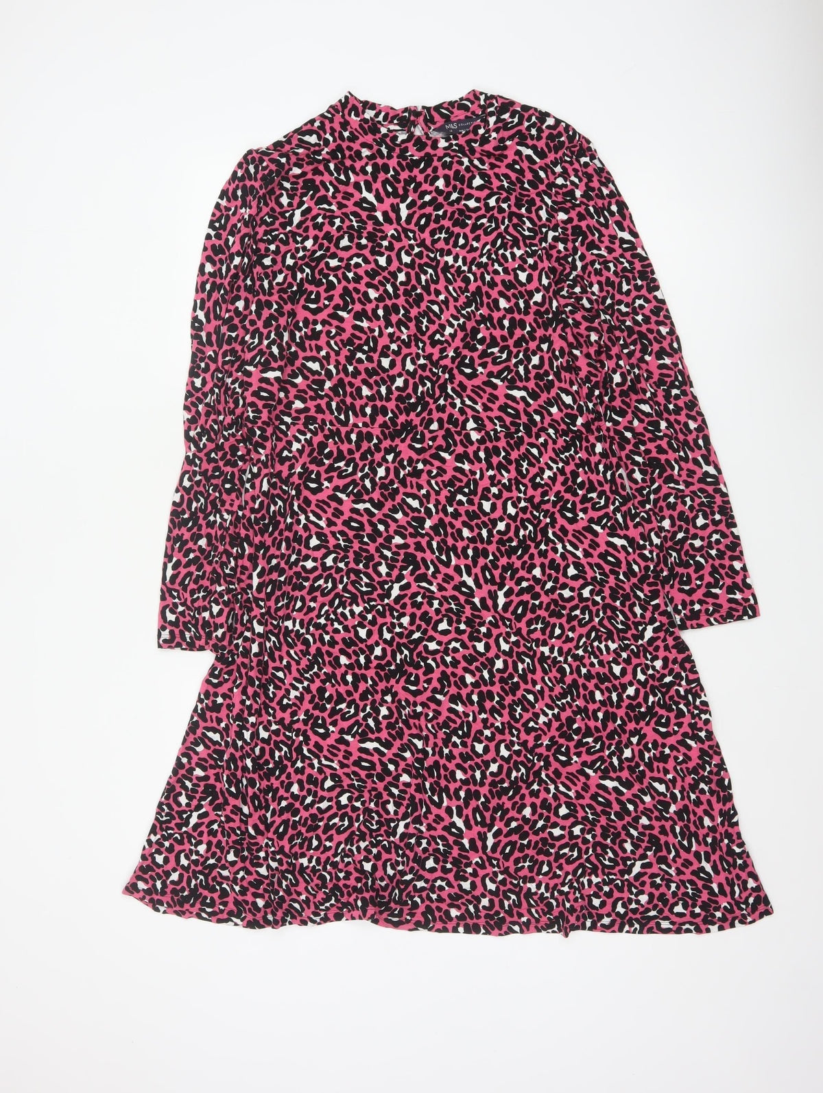 Marks & Spencer Collection Women’s Pink Leopard Print Fit & Flare Dress UK 16