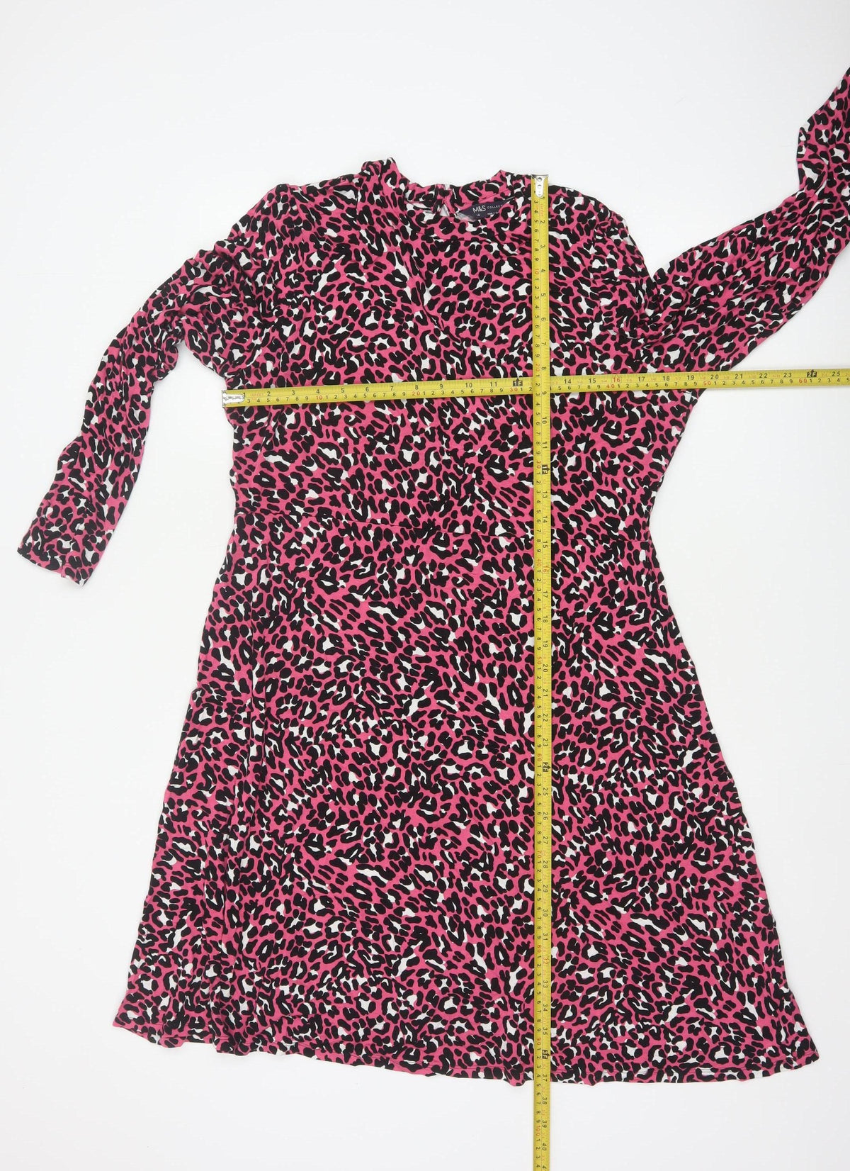 Marks & Spencer Collection Women’s Pink Leopard Print Fit & Flare Dress UK 16
