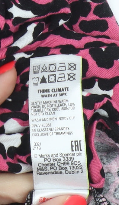 Marks & Spencer Collection Women’s Pink Leopard Print Fit & Flare Dress UK 16
