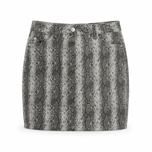Next Women Grey Snake Print UK 10 Straight Pencil Mini Skirt Pockets