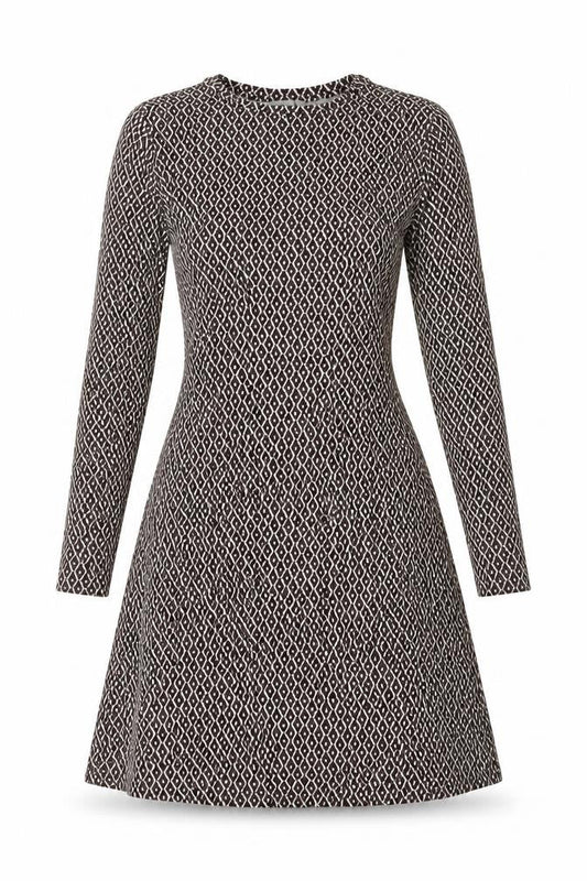 Marks & Spencer Women Brown Geometric Fit & Flare Dress UK 6