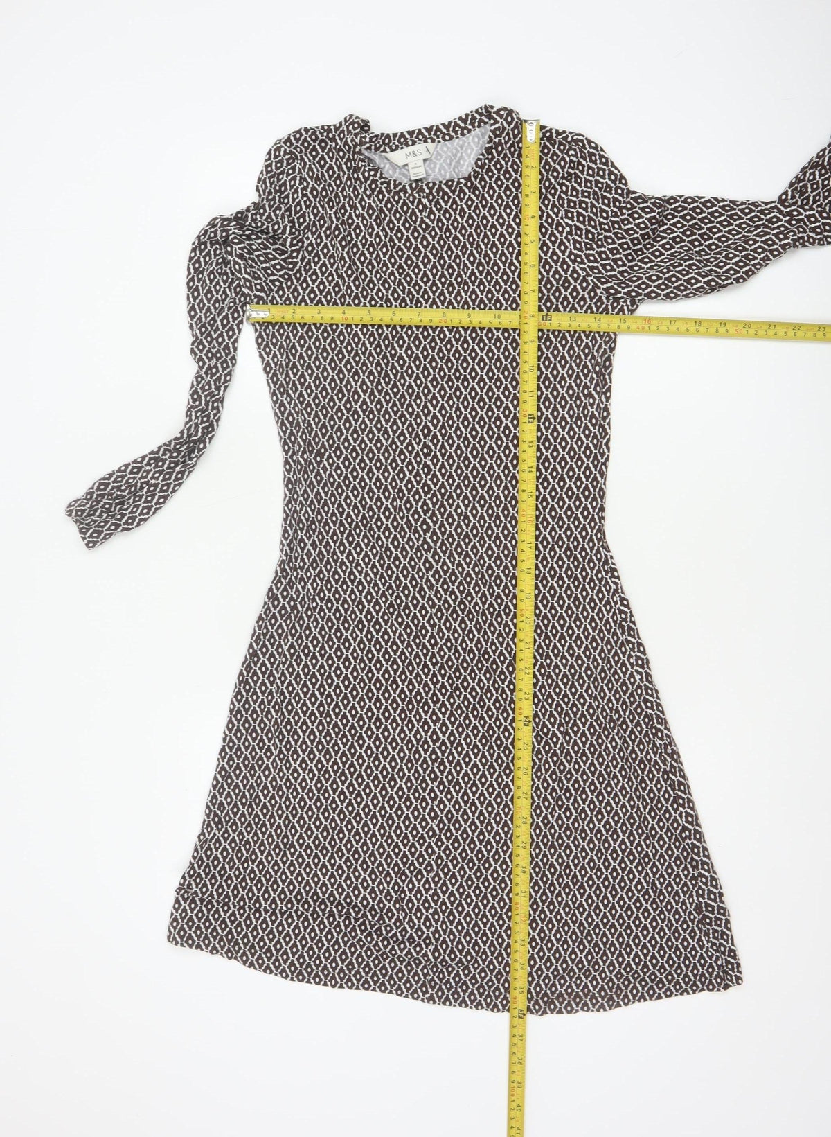 Marks & Spencer Women Brown Geometric Fit & Flare Dress UK 6