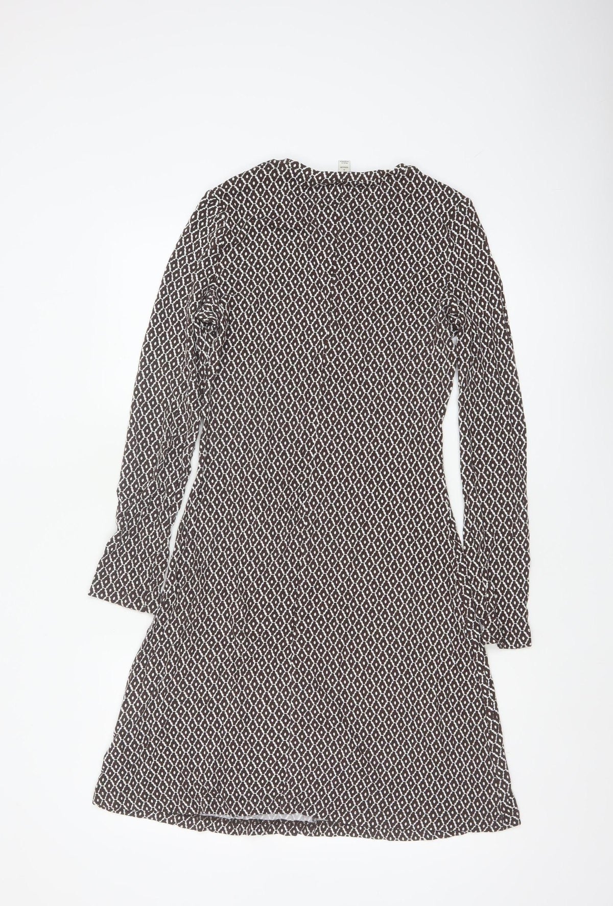 Marks & Spencer Women Brown Geometric Fit & Flare Dress UK 6