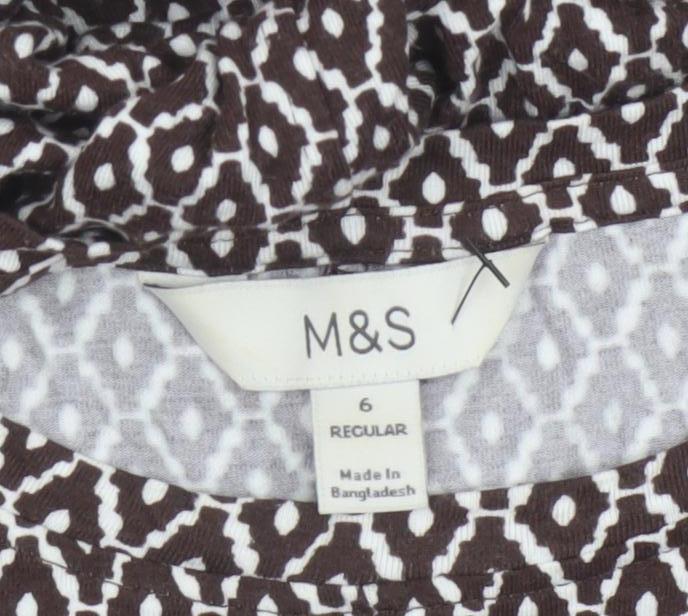 Marks & Spencer Women Brown Geometric Fit & Flare Dress UK 6