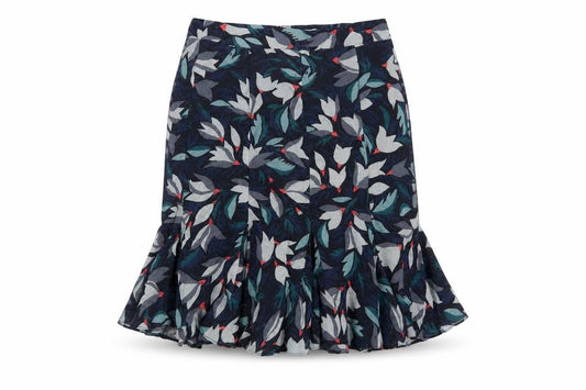 Brora Women Multicoloured Floral UK 10 Knee Length Flared Ruffle Skirt