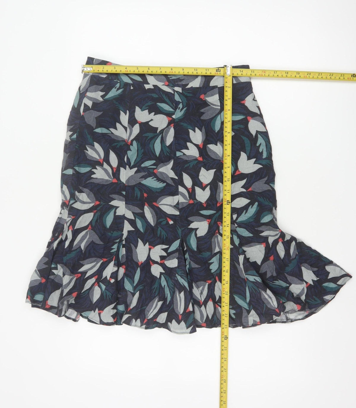 Brora Women Multicoloured Floral UK 10 Knee Length Flared Ruffle Skirt