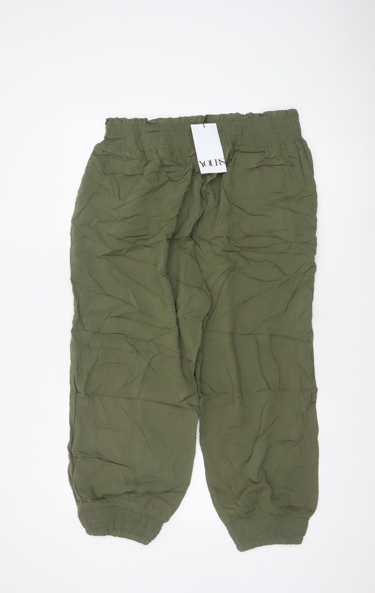 Yours Women Green UK 18 Viscose Harem Trousers Elasticated Drawstring