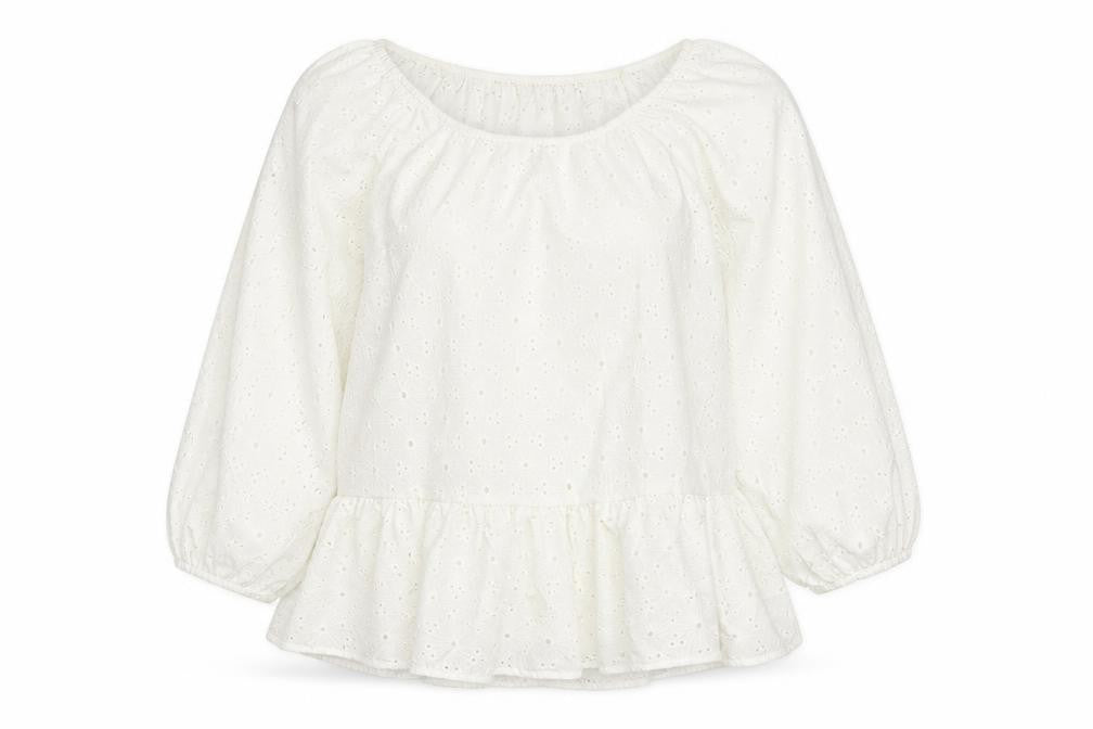 Dorothy Perkins Women Ivory UK 10 Tall Basic Broderie Blouse