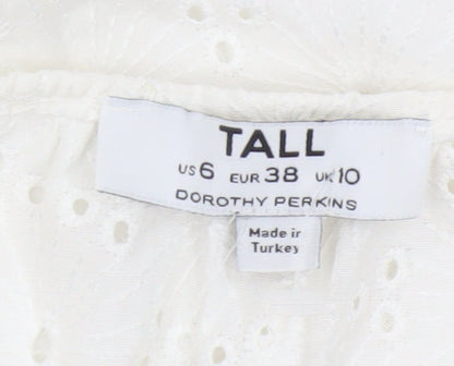 Additional view of Dorothy Perkins Women Ivory UK 10 Tall Basic Broderie Blouse