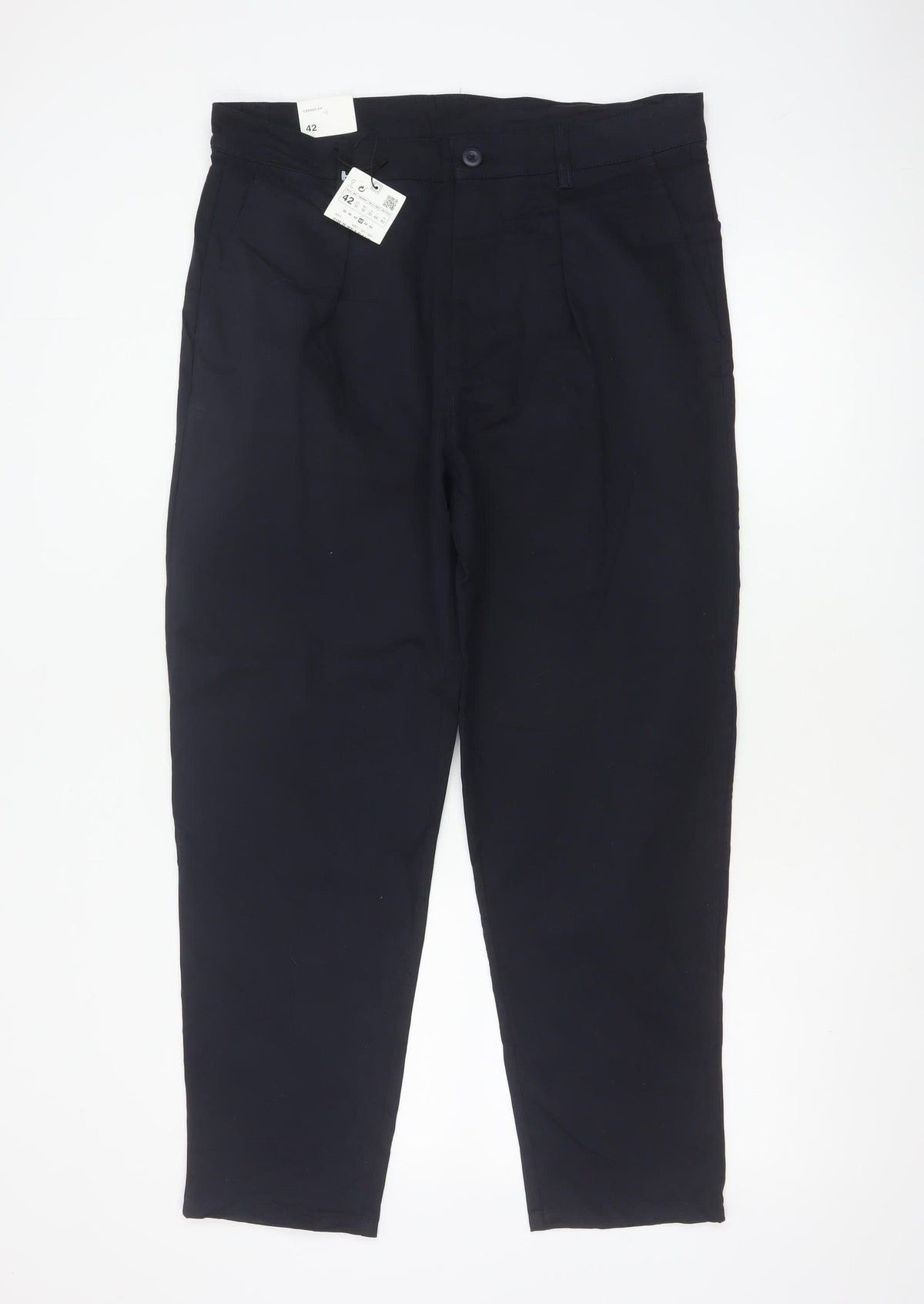 Zara Women Black UK 14 Carrot Fit Tapered Tailored Trousers