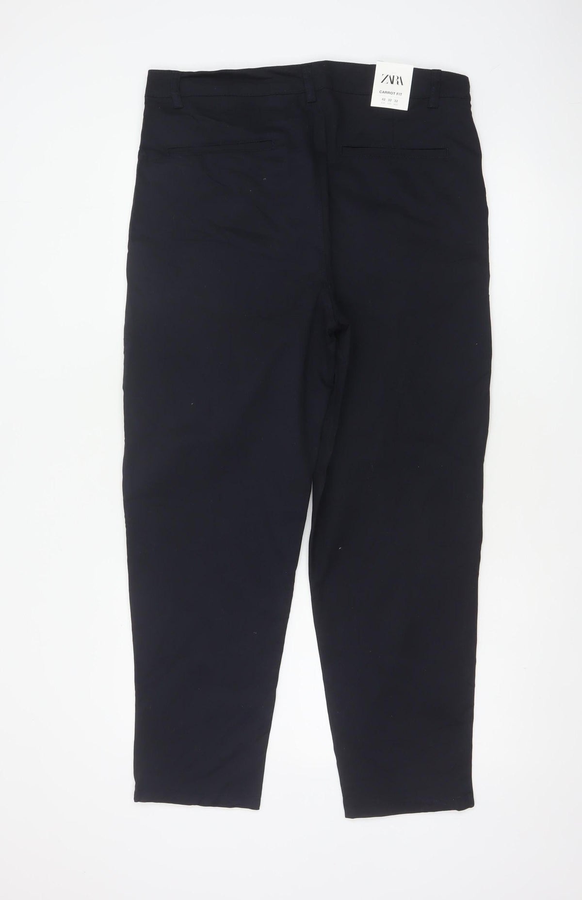 Zara Women Black UK 14 Carrot Fit Tapered Tailored Trousers