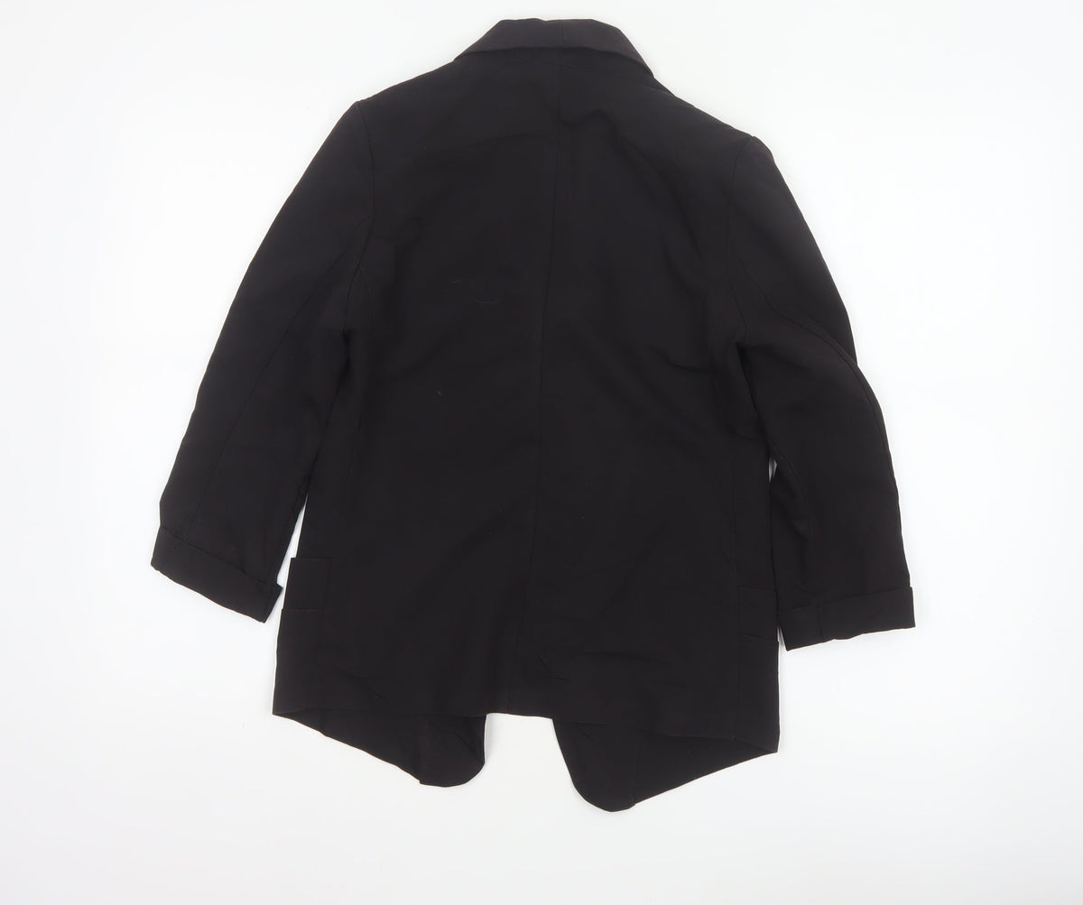 Crafted Women Black UK 6 Shawl Lapel Long Tuxedo Blazer