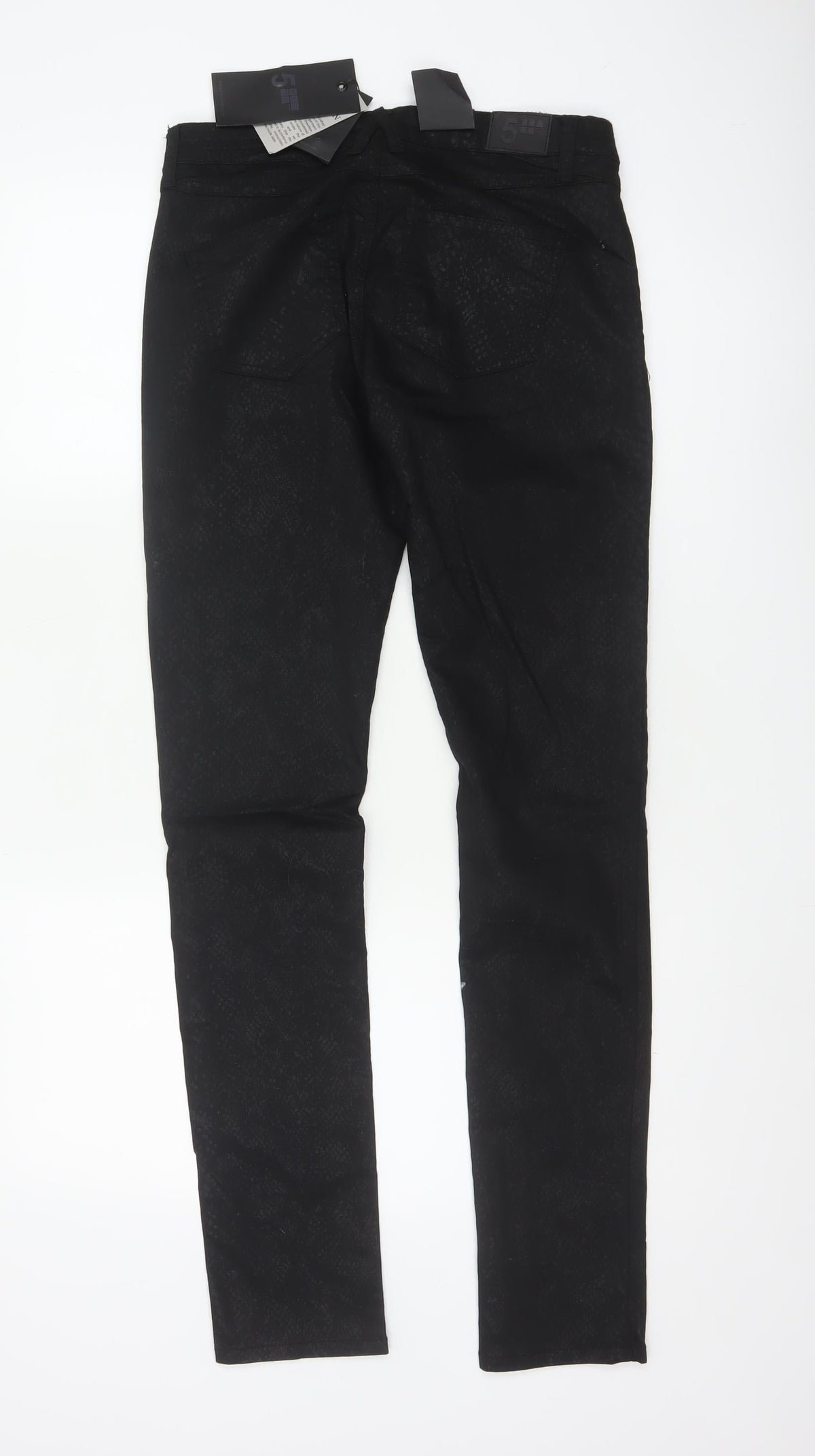 Fiveunits Women Black Animal Print Size 28 Oliva Skinny Trousers