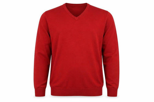Blue Harbour Men’s Red 2XL V-Neck Acrylic Knit Pullover Jumper