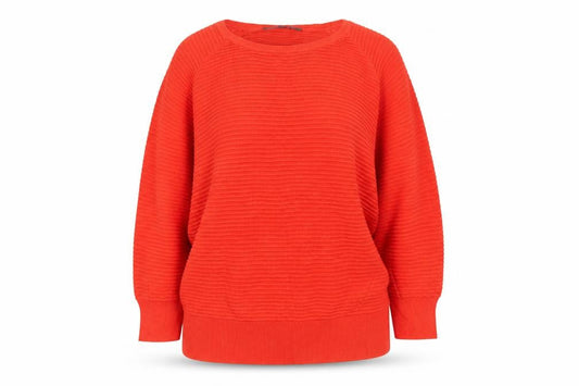 Front view of French Connection Women Orange L Cotton Knit Raglan jumper