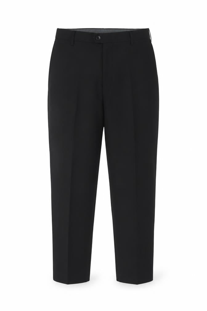 Marks & Spencer Men Black 34 Regular 29in Leg Flat Front Dress Trousers
