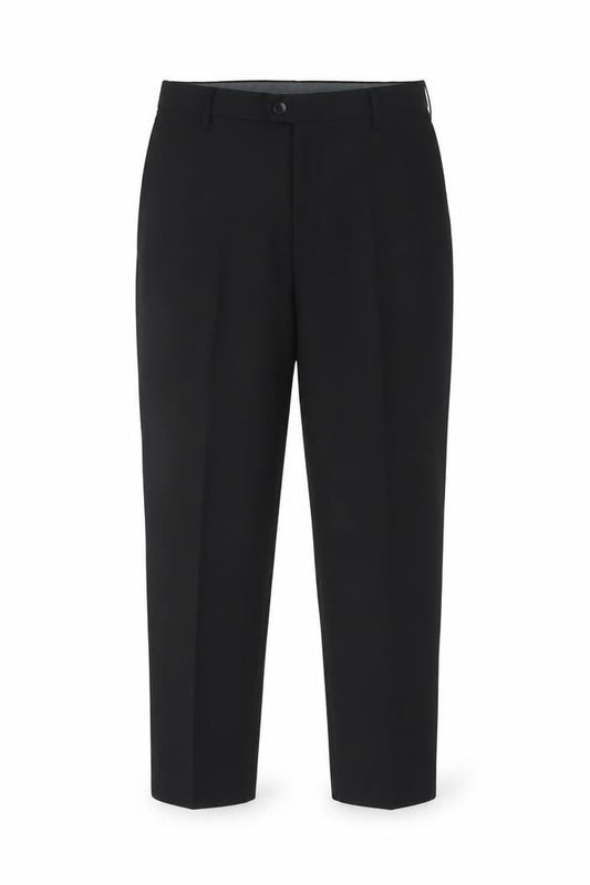 Marks & Spencer Men Black 34 Regular 29in Leg Flat Front Dress Trousers