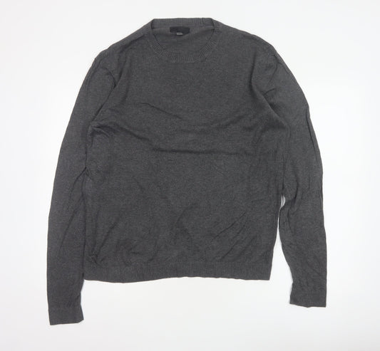 ASOS Men’s Grey L Cotton Blend Crew Neck Pullover Jumper