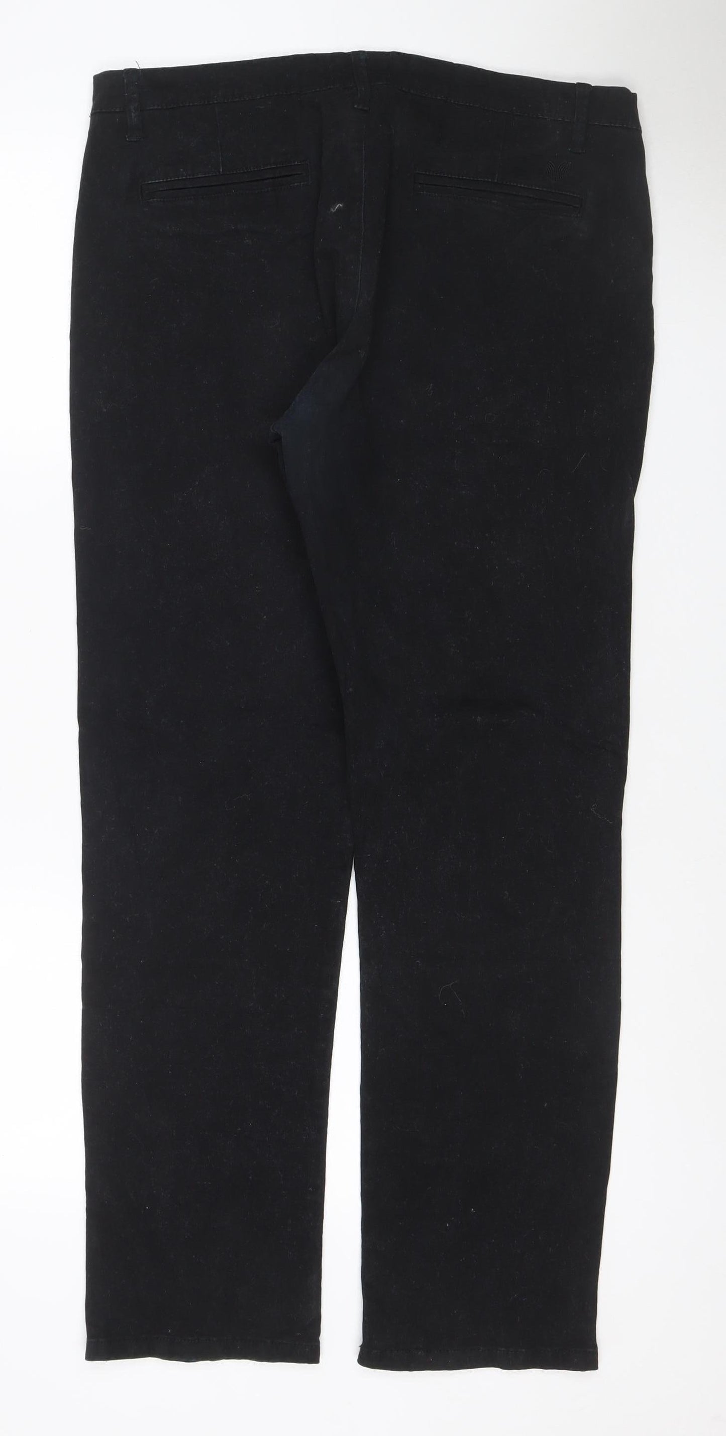 Palm Grove Men’s Black 36 Regular Straight Stretch Chino Trousers