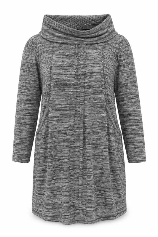Marks & Spencer Collection Women Grey UK 18 Shift Dress V-Neck Long Sleeve