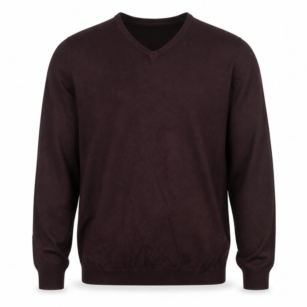 Marks & Spencer Mens Brown M V-Neck Cashmilon Acrylic Pullover Jumper