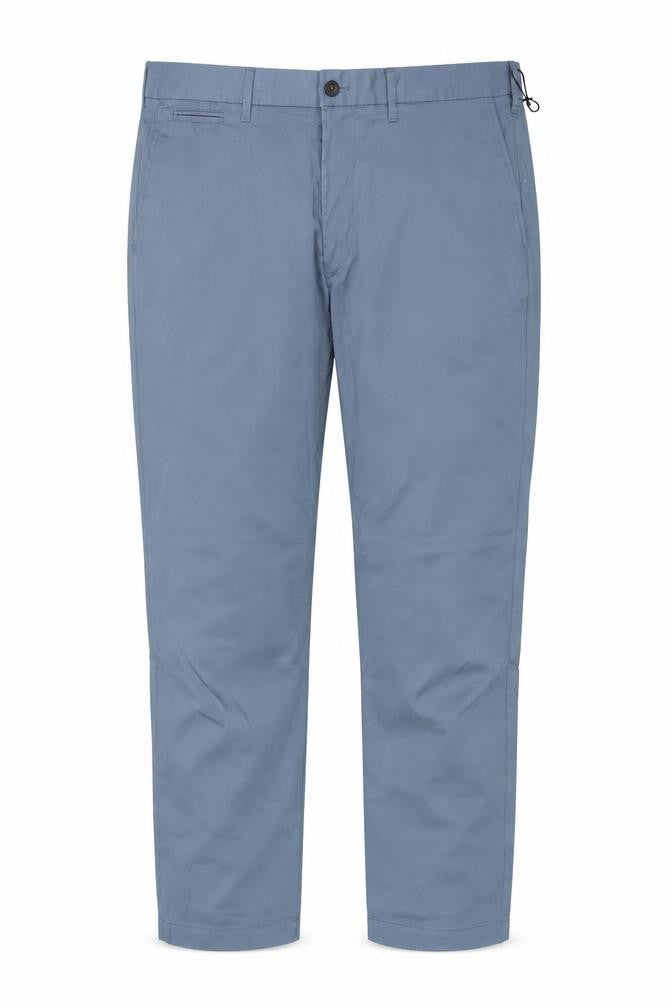Marks & Spencer Men’s Blue 34 Straight Lightweight Polyester Cotton Trousers